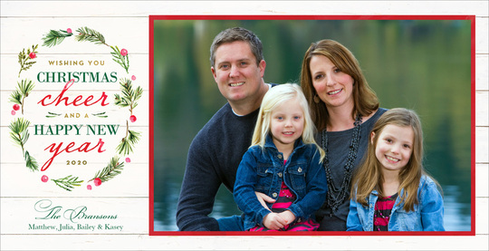 Woodland Wreath Holiday Photo Cards